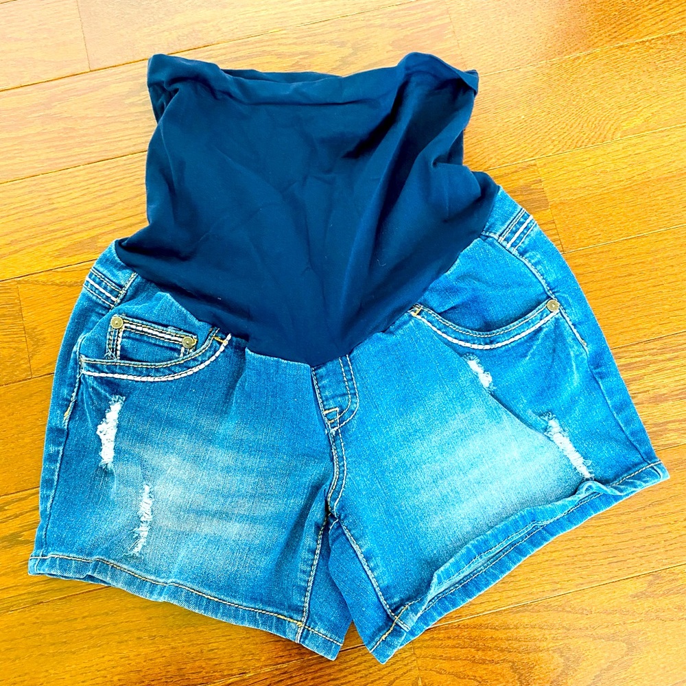 Maternity Blue Jean Shorts